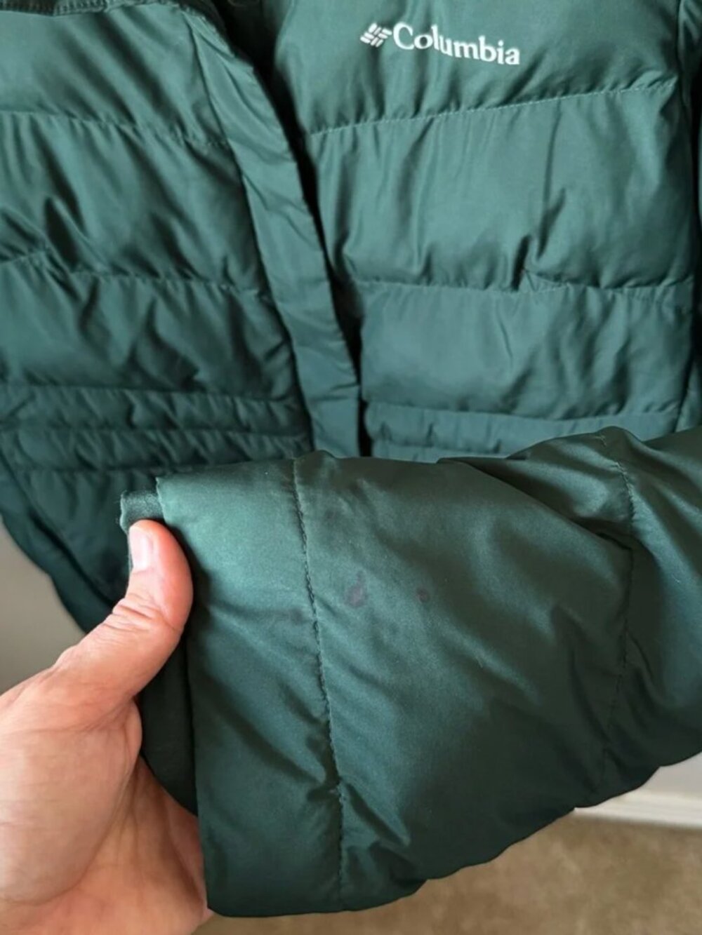Columbia Forest Green Hooded Puffer Jacket Women's Medium - Picture 3 of 5